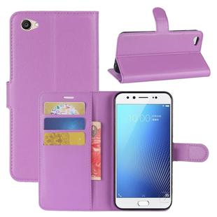 For Vivo  X9s Litchi Texture Horizontal Flip Leather Case with Holder & Card Slots & Wallet (Purple)