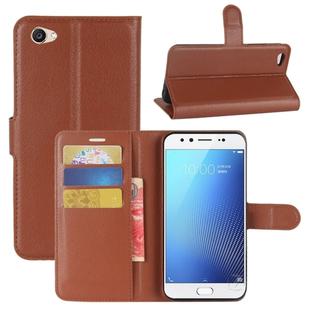 For Vivo  X9s Litchi Texture Horizontal Flip Leather Case with Holder & Card Slots & Wallet (Brown)