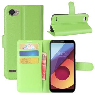 For LG Q6 Litchi Texture Horizontal Flip Leather Case with Holder & Card Slots & Wallet (Green)