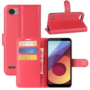 For LG Q6 Litchi Texture Horizontal Flip Leather Case with Holder & Card Slots & Wallet (Red)