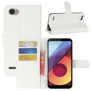 For LG Q6 Litchi Texture Horizontal Flip Leather Case with Holder & Card Slots & Wallet (White)