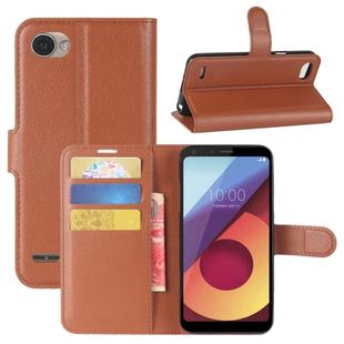 For LG Q6 Litchi Texture Horizontal Flip Leather Case with Holder & Card Slots & Wallet (Brown)