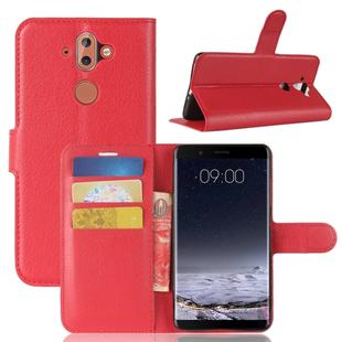 For Nokia 8 SiroccoLitchi Texture Horizontal Flip Leather Case with Holder & Card Slots & Wallet(Red)