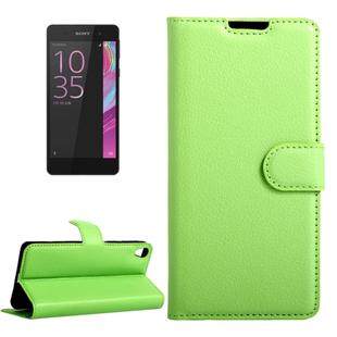 For Sony Xperia E5 Litchi Texture Horizontal Flip Leather Case with Magnetic Buckle & Holder & Card Slots & Wallet(Green)