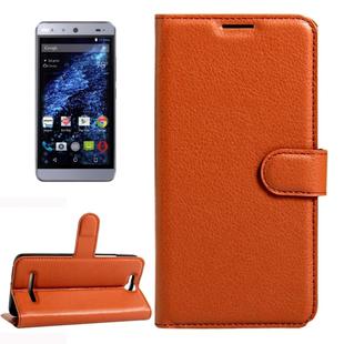 For BLU Energy X Litchi Texture Horizontal Flip Leather Case with Magnetic Buckle & Holder & Card Slots & Wallet(Brown)