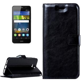 For Huawei  Y6 Pro Crazy Horse Texture Horizontal Flip Leather Case with Magnetic Buckle & Holder & Card Slots & Wallet & Photo Frame(Black)