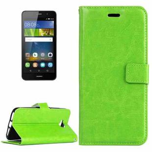 For Huawei  Y6 Pro Crazy Horse Texture Horizontal Flip Leather Case with Magnetic Buckle & Holder & Card Slots & Wallet & Photo Frame(Green)