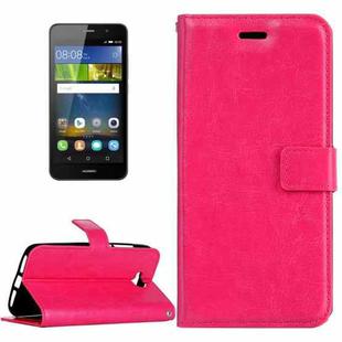 For Huawei  Y6 Pro Crazy Horse Texture Horizontal Flip Leather Case with Magnetic Buckle & Holder & Card Slots & Wallet & Photo Frame(Magenta)