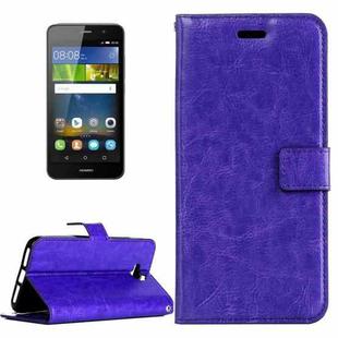 For Huawei  Y6 Pro Crazy Horse Texture Horizontal Flip Leather Case with Magnetic Buckle & Holder & Card Slots & Wallet & Photo Frame(Purple)