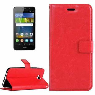 For Huawei  Y6 Pro Crazy Horse Texture Horizontal Flip Leather Case with Magnetic Buckle & Holder & Card Slots & Wallet & Photo Frame(Red)