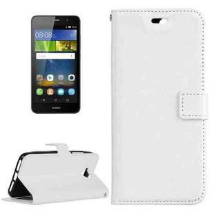 For Huawei  Y6 Pro Crazy Horse Texture Horizontal Flip Leather Case with Magnetic Buckle & Holder & Card Slots & Wallet & Photo Frame(White)