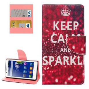For Lenovo A536 KEEP CALM and SPARKLE Words Pattern Horizontal Flip Leather Case with Holder & Card Slots & Wallet