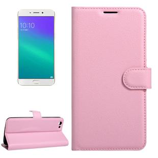 For OPPO  R9s Plus Litchi Texture Horizontal Flip Leather Case with Magnetic Buckle & Holder & Card Slots & Wallet(Pink)