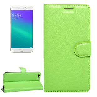 For OPPO  R9s Plus Litchi Texture Horizontal Flip Leather Case with Magnetic Buckle & Holder & Card Slots & Wallet(Green)