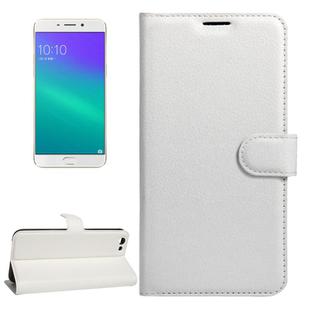 For OPPO  R9s Plus Litchi Texture Horizontal Flip Leather Case with Magnetic Buckle & Holder & Card Slots & Wallet(White)