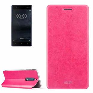 MOFI for Nokia 5 Crazy Horse Texture Horizontal Flip Leather Case with Holder(Magenta)