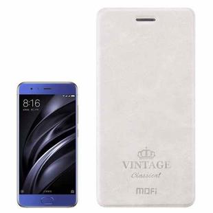 MOFI for  VINTAGE Xiaomi Mi 6 Crazy Horse Texture Horizontal Flip Leather Case with Card Slot (White)