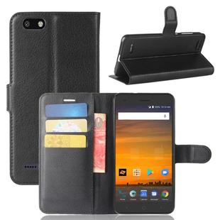 ZTE Blade Force / N9517 Litchi Texture Horizontal Flip Leather Case with Holder & Card Slots & Wallet (Black)