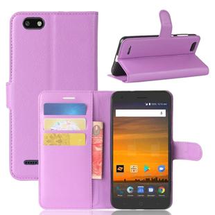ZTE Blade Force / N9517 Litchi Texture Horizontal Flip Leather Case with Holder & Card Slots & Wallet (Purple)