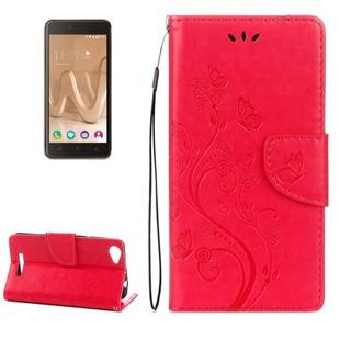 For Wiko Lenny3 Max Pressed Flowers Pattern Horizontal Flip Leather Case with Holder & Card Slots & Wallet(Red)