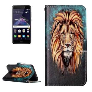 For Huawei  P8 Lite (2017) Gloss Oil Embossed Lion Pattern Horizontal Flip Leather Case with Holder & Card Slots & Wallet & Photo Frame