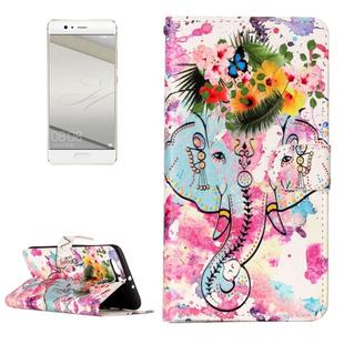 For Huawei  P10 Plus Gloss Oil Embossed Flower Elephant Pattern Horizontal Flip Leather Case with Holder & Card Slots & Wallet & Photo Frame