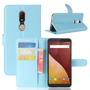 Litchi Texture Horizontal Flip Leather Case for Wiko VIEW PRIME, with Holder & Card Slots & Wallet(Blue)