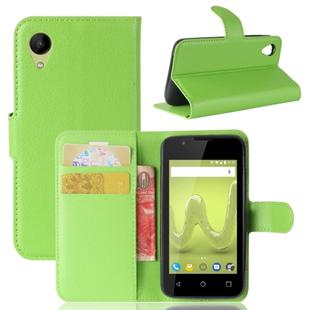 Litchi Texture Horizontal Flip Leather Case for Wiko SUNNY2, with Holder & Card Slots & Wallet(Green)