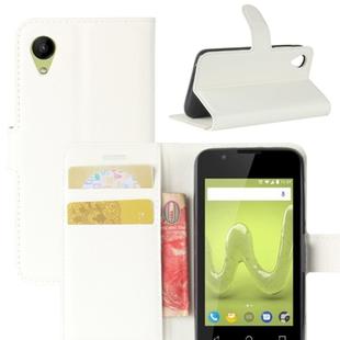 Wiko SUNNY2 Litchi Texture Horizontal Flip Leather Case with Holder & Card Slots & Wallet(White)