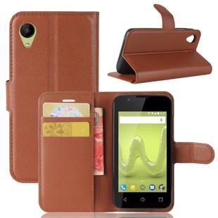 Litchi Texture Horizontal Flip Leather Case for Wiko SUNNY2, with Holder & Card Slots & Wallet(Brown)
