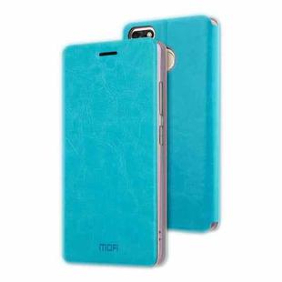 MOFI for  Huawei Enjoy 7 Horizontal Flip  Crazy Horse Texture  Leather Case with Holder(Blue)