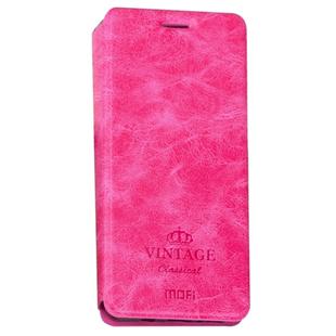 MOFI for  VINTAGE Xiaomi Redmi Note 4X Crazy Horse Texture Horizontal Flip Leather Case with Card Slot & Holder (Magenta)