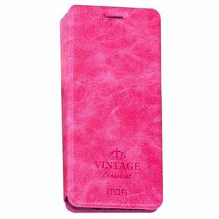 MOFI for  VINTAGE Huawei Honor V9 Crazy Horse Texture Horizontal Flip Leather Case with Card Slot & Holder (Magenta)