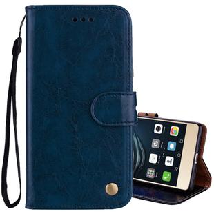 For Huawei P9 Lite Business Style Oil Wax Texture Horizontal Flip Leather Case with Holder & Card Slots & Wallet (Blue)