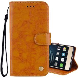 For Huawei P9 Lite Business Style Oil Wax Texture Horizontal Flip Leather Case with Holder & Card Slots & Wallet (Yellow)