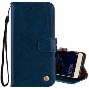 For Huawei P10 Lite Business Style Oil Wax Texture Horizontal Flip Leather Case with Holder & Card Slots & Wallet (Blue)