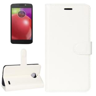 For Motorola Moto E4 (EU Version) Litchi Texture Horizontal Flip Leather Case with Holder & Card Slots & Wallet(White)