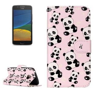 For Motorola Moto G5 Gloss Oil Embossed Panda Pattern Horizontal Flip Leather Case with Holder & Card Slots & Wallet & Photo Frame