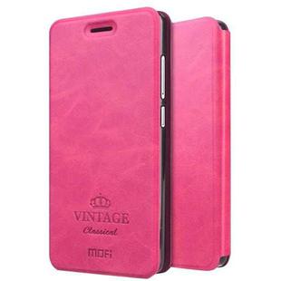 MOFI for  VINTAGE Xiaomi Redmi 4 Standard Edition Crazy Horse Texture Horizontal Flip Leather Case with Card Slot & Holder (Magenta)
