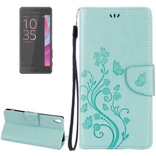 For Sony Xperia XA Ultra Flowers Embossing Horizontal Flip Leather Case with Holder & Card Slots & Wallet & Lanyard(Green)