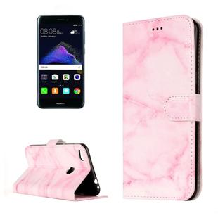 For Huawei  P8 Lite (2017) Pink Marble Pattern Horizontal Flip Leather Protective Case with Holder & Card Slots & Wallet