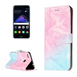 For Huawei  P8 Lite (2017) Pink Green Marble Pattern Horizontal Flip Leather Protective Case with Holder & Card Slots & Wallet