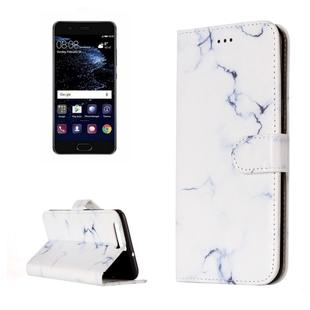 For Huawei  P10 White Marble Pattern Horizontal Flip Leather Protective Case with Holder & Card Slots & Wallet