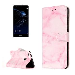 For Huawei  P10 Lite Pink Marble Pattern Horizontal Flip Leather Protective Case with Holder & Card Slots & Wallet