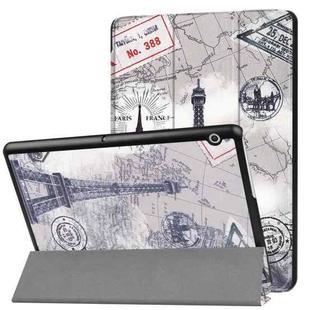 Huawei MediaPad T3 10 Tower Pattern Horizontal Deformation Flip Leather Case with Three-folding Holder