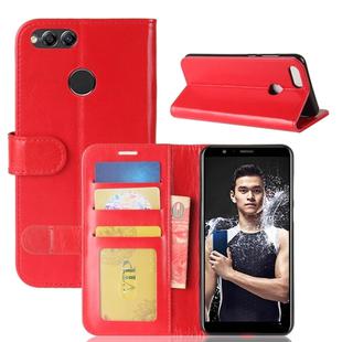 For Huawei  Honor 7X Crazy Horse Texture Horizontal Flip Leather Case with Holder & Card Slots & Wallet(Red)