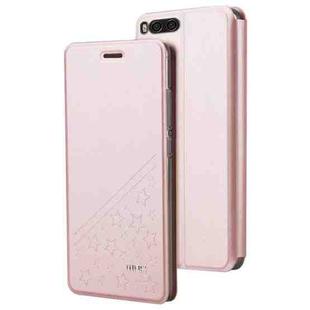 MOFI for  Xiaomi Mi 6 PU Five-pointed Star Pattern Horizontal Flip Leather Case with Holder(Rose Gold)
