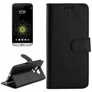 For LG G5 / H850 / H830 Crazy Horse Texture Horizontal Flip Magnetic Snap Leather Case with Adjustable Holder & Card Slots & Photo Frame & Wallet(Black)