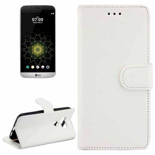 For LG G5 / H850 / H830 Crazy Horse Texture Horizontal Flip Magnetic Snap Leather Case with Adjustable Holder & Card Slots & Photo Frame & Wallet(White)