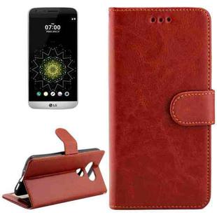 For LG G5 / H850 / H830 Crazy Horse Texture Horizontal Flip Magnetic Snap Leather Case with Adjustable Holder & Card Slots & Photo Frame & Wallet(Brown)